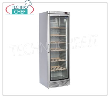 COOL HEAD - Technochef, Refrigerated Cellar 1 Glass Door, lt.350, temp.+7°/+18°C, Mod.TWS400 Refrigerated Cellar 1 glass door, capacity lt.350, temperature +7°/+18°C, automatic defrosting, LED lighting, V.230/1, Kw. 0,3, Weight 74 Kg, dim.mm.595x660x1845h