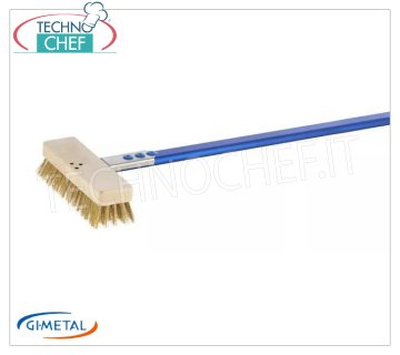 Gi.Metal - Oven Brush with Brass Bristles - mod.AC-SP3 Low brush for electric ovens with brass bristles, handle length 150 cm.