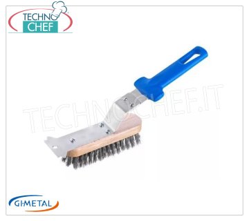 Gi.Metal - Grill brush with bristles and stainless steel scraper - mod.AC-SPG2 Grill brush with stainless steel bristles and scraper and high resistance shockproof and scratchproof polymer handle