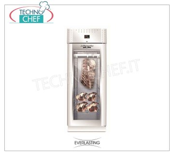 MEAT STAINING CABINET Stainless steel 304, 1 door with glass, Temp. + 0 ° / + 10 ° C, mod. STG MEAT 700 VIP STAINLESS STEEL 304 Meat Aging CABINET, 1 DOOR with GLASS, Gas R 452a, Temp. + 0 ° / + 10 ° C, Capacity Kg. 150, Dim.mm 750x850x2080h