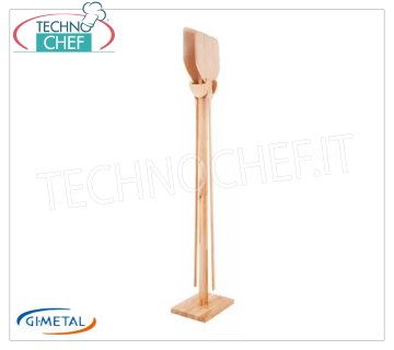 Gi-Metal - Wooden shovel holder with base, Vintage Line, height cm.170 - mod.ACB-BS Double-sided wooden shovel/small peel hanger with base, Vintage Line, 1700 mm high