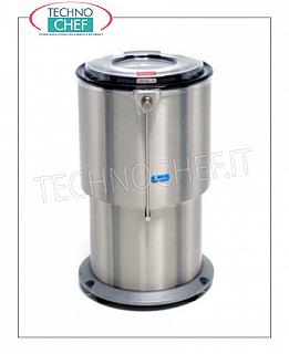 Vegetable washer-extractors Centrifuge for vegetables in stainless steel, capacity 55 liters, production load 8 Kg, speed 450 rpm, V.400 / 3, Kw.0.25, Weight 110 Kg, dim.mm.550x630x940h
