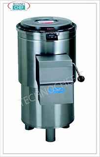 Potato peeler Stainless steel potato peeler, production capacity 1000Kg/h, potato load 25 Kg, V.400/3, Kw.1,10, Weight 81 Kg, dim.mm.470x740x1150h
