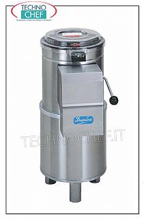 Potato peeler Stainless steel potato peeler, production capacity 280 Kg/h, potato load 8 Kg, V.400/3, Kw.0,37, Weight 50 Kg, dim.mm.380x600x890h