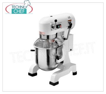 10 lt Professional Planetary Mixer, HEAVY DUTY Line, mod. AGS10 10 lt professional planetary mixer, HEAVY DUTY Line, with bowl, hook, spatula, whisk and grille protection in AISI 304 stainless steel, 3 speeds, V.230/1, Kw.0,37, Weight 57 Kg, dim. mm.450x375x608h