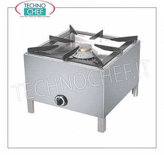 Floor-standing gas stove, 1 10 kW burner PROFESSIONAL FLOOR GAS STOVE with 1 BURNER, removable burner of 10.00 kW, weight 21.40 Kg, dim.mm.605x605x460h