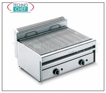GRILL VAPOR Gas Top cooking module with Double Controls - 700 Series - Request a Quote GRILL VAPOR GAS TOP version, in AISI 430 stainless steel, 2 MODULES with independent controls with 2 COOKING ZONES measuring 390x550 mm, complete with rod grill, thermal power 17 kw, external dimensions 800x700x315h mm