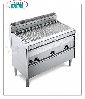 GAS VAPOR GRILL, MOBILE version, 3 Modules - ARRIS - 700 Series - Request a Quote GRILL VAPOR GAS cabinet version, 3 MODULES with independent controls with 3 COOKING ZONES measuring 390x470 mm, complete with rod grill, thermal power 31.50 kw, external dimensions 1195x700x850h mm