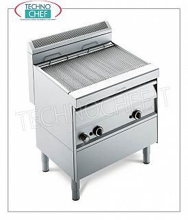 GAS VAPOR GRILL, MOBILE version, 2 Modules - ARRIS - 700 Series - Request a Quote GRILL VAPOR GAS cabinet version, DOUBLE MODULE with independent controls with 2 COOKING ZONES measuring 390x470 mm, complete with rod grill, thermal power 21.00 kw, external dimensions 800x700x850h mm