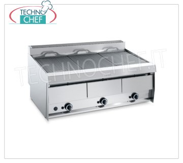 GRILL VAPOR GAS TOP version, 3 Modules - ARRIS - 700 SERIES - Request a Quote GRILL VAPOR GAS TOP version, 3 MODULES with independent controls with 1155x470 mm COOKING AREA, complete with rod grill, thermal power 31.5 kw, Weight 117 Kg, dim.mm.1195x700x440h