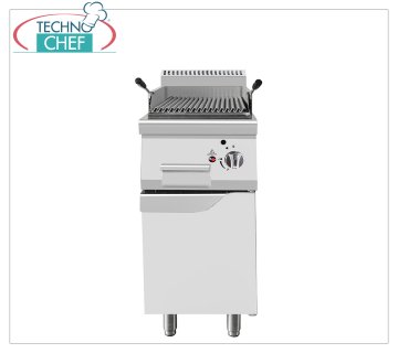 Technochef - LAVA STONE GRILL on MOBILE, Kw.7,00 LAVA STONE GRILL on MOBILE, Line 700, thermal power 7.00 Kw, dim.mm.400x700x1085h