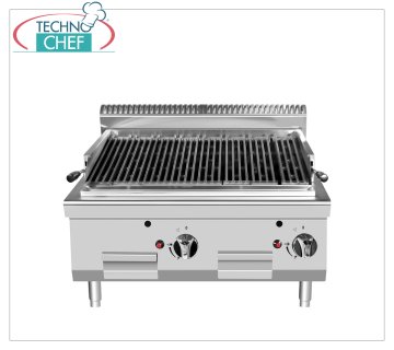 Technochef - COUNTER LAVA STONE GRILL, Kw.14,00 COUNTER LAVA STONE GRILL, Line 700, thermal power 7+7 Kw, dim.mm.800x700x547h