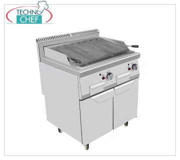 Technochef - LAVA STONE GRILL on MOBILE, Kw.14,00 LAVA STONE GRILL on MOBILE, Line 700, thermal power 14.00 Kw, dim.mm.800x700x1085h