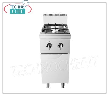 Technochef - GAS COOKER 2 BURNERS on MOBILE, Kw.19,00 GAS STOVE 2 BURNERS on MOBILE, Line 900, thermal power Kw.19,00, dim.mm.400x900x1140h