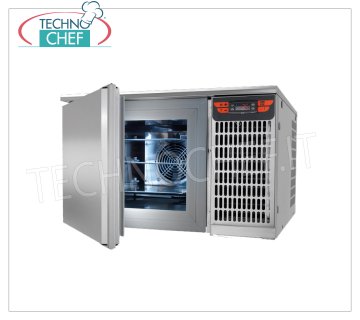 Professional Blast Chiller, 3 GN 2/3 TRAYS, ATTILA Line, mod.ATT02 BLAST CHILLER-FREEZER with CHAMBER 340x363x270h mm, for 3 GRIDS / Gastro-Norm 2/3 TRAYS, needle probe, yield POSITIVE CYCLE + 70 ° / + 3 ° Kg. 9, yield NEGATIVE CYCLE + 70 ° / -40 ° Kg. 7, V.230 / 1, Kw.0,52, Weight 45Kg, dim.mm.658x630x420h