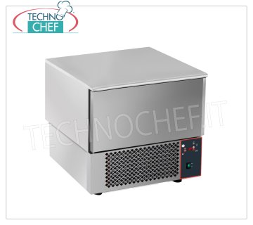 Professional blast chiller, 3 GN 1/1 trays, Mod.ATT03 BLAST CHILLER-FREEZER with UNIVERSAL GUIDES for 3 TRAYS GN 1/1 or mm. 600x400, TECNODOM brand, with PIN PROBE, yield POSITIVE CYCLE +90°+3° Kg. 15, NEGATIVE CYCLE +90°-18° Kg. 9, V.230/1, Kw.1,15 - weight Kg. 82 - size mm 750x740x750h