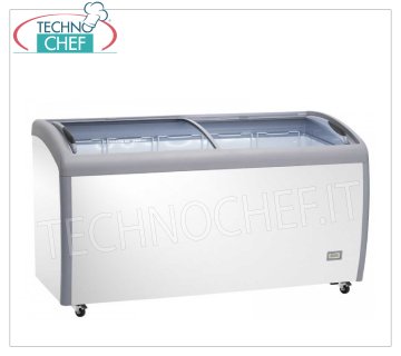 Horizontal cockpit freezer, lt. 500, Glass doors, Temp. 0+8°C / ≤ -18 °C, Class F, Mod.AX500CFG Horizontal chest freezer, capacity 500 l, glass doors, temperature: 0+8°C / ≤ -18 °C, static refrigeration, Gas R290, V,230/1, Kw.0,36, Weight 78 Kg, dim .mm.1530x705x875h