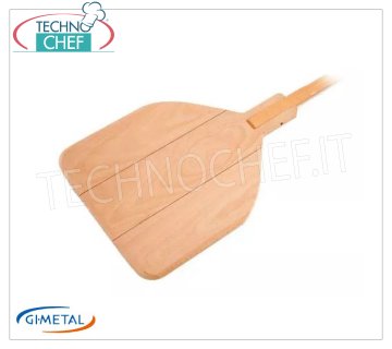 Gi-Metal - Rectangular wooden pizza shovel, Vintage Line, handle length 150 cm Rectangular wooden pizza shovel, Vintage Line, light, smooth and resistant, dim.mm 330x330, handle length 1500 mm.