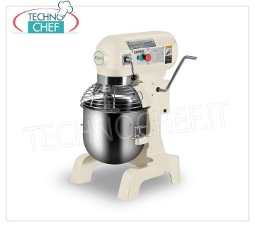 FIMAR - PROFESSIONAL PLANETARY COUNTER MIXER 10 l, SINGLE-PHASE, 3 SPEED, Mod.B10K Planetary mixer 10 lt., EASYLINE line, with stainless steel bowl, whisk and grilled lid, aluminum spiral and spatula, 3 speeds, V.230 / 1, Kw. 0,45, Weight 56 Kg, dim. mm.452x432x606h