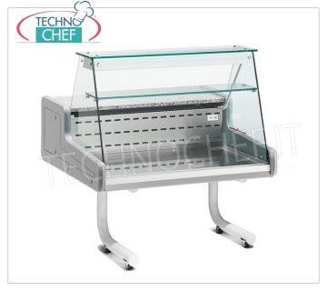 REFRIGERATED DISPLAY CASE on WHEELED SUPPORT, with STRAIGHT GLASS, mod. VRB7 REFRIGERATED DISPLAY CASE on SUPPORT WITH WHEELS, version with STRAIGHT GLASS, STATIC, temperature +4°/+6°C, VR2000 Line, complete with refrigerating unit and lighting, V.230/1, Kw.0,441, dim.mm.1000x930x1255h