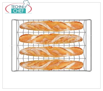 SPIDOCOOK - Ultralight chromed 4-channel chute tray, Mod.BAGUETTE.GRID Ultralight chromed 4-channel canalized tray, dim.mm.460x330.