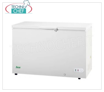 Forcar - WELL FREEZER, lt. 368, Static, Temp. ≤ -18, Class A +, model G-BD450 Horizontal well freezer, ECO Line, white painted steel exterior, capacity lt. 368, temperature ≤ -18, static refrigeration, ECOLOGICAL in Class A +, Gas R600a, V.230 / 1, Kw.0.086, Weight 51 Kg, dim .mm.1275x750x850h