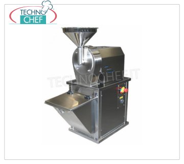 Grind sugar Sugar grinder in stainless steel Kg. 30 / ORA, complete with product collector, 1 speed motor, V 380/3, Kw 0.75, Weight 40 Kg., Dim. mm. 420x810x940 h