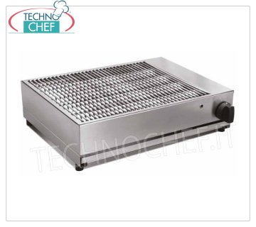 Technochef- PROFESSIONAL GAS GRILL, 1 RADIANT COOKING ZONE, mod.BIG6045GG PROFESSIONAL GAS BENCH GRILL, with 1 RADIANT COOKING ZONE of mm.500x415, thermal power Kw.7, weight 15 Kg, dim.mm.600x450x170h
