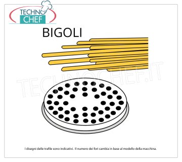 Technochef - BIGOLI DIE in BRASS-BRONZE ALLOY Die for bigoli in brass-bronze alloy Ø 3 mm, for mod. MPF1.5N