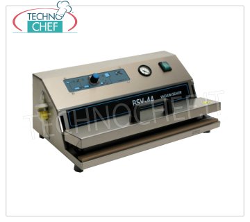 TECHNOCHEF - Vacuum Packaging Machine for External Suction, Mod. BSV44 Professional vacuum cleaner with external suction, 2 sealing bars of 430 mm, vacuum indicator, external suction impurity filter, V.230 / 1, Kw.0,80, Weight 10,5 Kg, dim.mm.490x280x190h