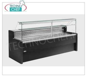 Gastronomy Cold Counter, temp. + 4 ° + 6 ° C. , Static with Reserve, Fixed straight glasses, 79 cm deep Food-Gastronomy refrigerated counter, Temp. + 4 ° + 6 ° C. , Static with Reserve, Version with STRAIGHT GLASS - Compact,