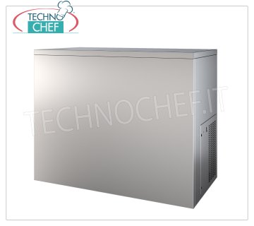 Full ice cube makers / machines without storage Ice maker in cubes spray system, yield 155 Kg / 24 hours, without storage, stainless steel exterior, air cooled, V 230/1, Kw 1.4, dimensions 862x555x720h mm.