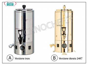 Hot drink dispensers before breakfast MARIEW chocolate pot 18/10 stainless steel, capacity lt.5.0, V.230 / 1, Kw.0.9, dim.mm.296 x 390 x 478 h
