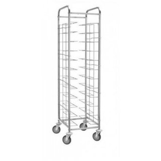 Tray Trolley with Universal Guides, for 10 Gastro-Norm and Euro-Norm 1/1 TRAYS Self / service tray trolley with universal guides for 10 Gastro-Norm and Euro-Norm trays, dim. 520x600x1590h mm