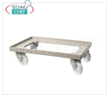 Technochef - Trolley for Pizza Dough Boxes 60x40 cm, mod. CA6040 ABS trolley for pizza boxes 60x40 cm - Maximum load 250 Kg, dim.mm.600x400x165h