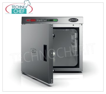 SPIDOCOOK - CALDOLUX Low Temperature and Maintaining Electric Oven, Mod.SCH030 Electric oven for low temperature cooking and keeping cooked food, CALDOLUX line, capacity 3 GN 1/1 trays (excluded), digital control panel, complete with core probe, V.230 /, Kw.0.76, Weight 25 Kg, dim.mm.436x645x409h