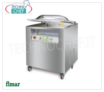 Professional vacuum chamber machine, sealing bar 50 cm, chambers 52x52x22h cm, mod.CAM 500C TOP PROGRAMMABLE DIGITAL VACUUM PACKAGING MACHINE on MOBILE with WHEELS, Brand FIMAR, TOP Line, CHAMBER of mm.520x520x220h, WELDING BAR of 500 mm, VACUUM PUMP of 20 m³ / h, V.230 / 1, Kw.1,1, Weight 107 Kg, dim.mm.610x630x1050h