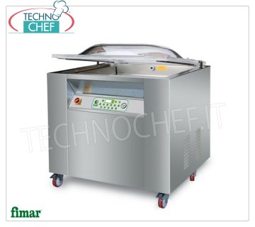Professional vacuum chamber machine, 2 sealing bars of 50 and 90 cm, Chamber of cm. 92x57x22h DIGITAL VACUUM PACKAGING MACHINE PROGRAMMABLE on MOBILE, Brand FIMAR, TOP Line, CHAMBER mm.920x570x220h, 2 SEALING BARS of 500 and 900 mm, VACUUM PUMP of 63 m³ / h, V.230 / 1-400 / 3 + N , Kw.2,00, Weight 205 Kg, dim.mm.1040x680x1050h