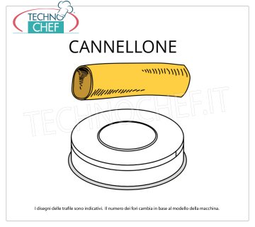 Technochef - FILLED CANNELLONE DIE in BRASS-BRONZE ALLOY Die for stuffed cannelloni in brass-bronze alloy Ø 25 mm, for mod. MPF1.5N