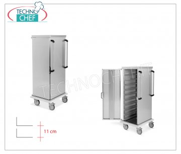 Tray Trolley with Universal Guides, for 10 Gastro-Norm and Euro-Norm 1/1 TRAYS Self / service tray trolley with universal guides for 10 Gastro-Norm and Euro-Norm trays, dim. 520x600x1590h mm