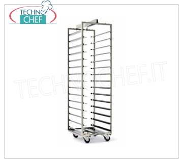 TECHNOCHEF - Extractable trolley for 15 TRAYS of 40X60, Mod.CAR15TM40X60 Pull-out tray trolley, capacity 15 Trays 400x600 mm, pitch mm 97, dim.mm.450x650x1620h