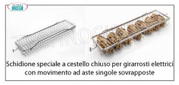 Special spit with closed BASKET suitable for Rotisserie mod. G-20P Special wedge with closed BASKET for Rotisserie Mod. cm 57x15.5x6h