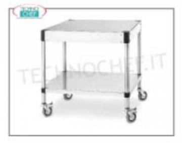 Stand on wheels for rotisseries Removable stainless steel stand with wheels and intermediate shelf for CBG-12P - CBG-20P gas rotisseries and for CBE-12P electric rotisserie, dimensions 900x510x960 mm