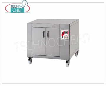 Leavening cell with stainless front Proving room for oven Mod. LCB / I, version with stainless steel front, electric heating with thermostatic control (temp.0 ° / + 90 ° C), V 230/1, Kw.1,00, Weight 80 Kg, dim. mm.1000x1260x700h