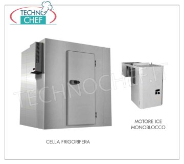 Freezer-Freezer Cell, Temp. -14 ° -22 °, Outside cm 120x160x220h, mod. BT12-16 / S10 Prefabricated freezer compartment, suitable for low temperatures (-14 ° -22 °), made of modular sandwich panels, thickness 100 mm., With revolving door and floor, Nett capacity 2.8 meters / cubic, dim. external, mm 1200x1600x2200h