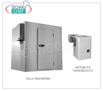 Cella Freezer-Freezer, Temp. -14°-22°, Sternum cm 160x280x220h, mod. BT16-28/S10 Prefabricated freezing room, suitable for low temperatures (-14°-22°), made of modular sandwich panels, 100 mm thick, with revolving door and floor, Nett Capacity 7.28 cubic metres, dim. external, mm 1600x2800x2200h