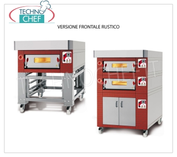Modular electric pizza oven, chamber for 6 pizzas. refractory top, Rustic Front, CL STAND Line, mod. LSB / R MODULAR electric pizza oven, for 6 pizzas diam. 300 mm, version with RUSTIC FRONT, CHAMBER 600x900x170h mm with REFRACTORY TOP, V.400 / 3, Kw. 7,2, Weight 145 kg, external dimensions mm 1000x1260x400h