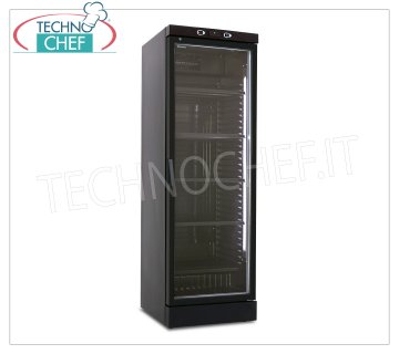 Technochef - Wine refrigerator, 1 glass door, capacity 126 bottles, static with stirrer, double temperature - mod.CLW372VG Refrigerated wine cellar, 1 glass door, capacity 126 bottles, temperature +4°C/+18°C | +16°C/+10°C/+5°C, static refrigeration with fan, LED lighting, V.230/1, Kw.0.23, Weight 67 Kg, dim.mm.600x624x1863h