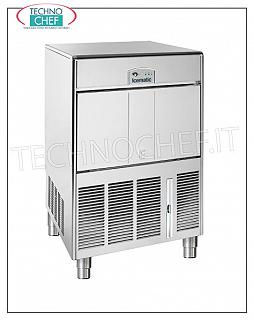 Ice machines 60 Kg / 24 hours, hollow cubes, 28 Kg storage, ICEMATIC ICEMATIC ice maker with hollow cubes, yield 60 kg / 24 hours, storage 28 kg, AIR cooling, V. 230/1, kw 0,66, Weight kg 57, Dimensions cm 60x58,5x88h