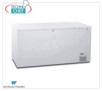 Horizontal chest freezer, 863 lt, Mod.COM99 Horizontal chest freezer, MONDIAL FRAMEC, capacity 863 lt, white exterior, temperature -18/-25°C, V 230/1, Kw 0.45, Weight 117 Kg, dim.mm.2010x840x967h